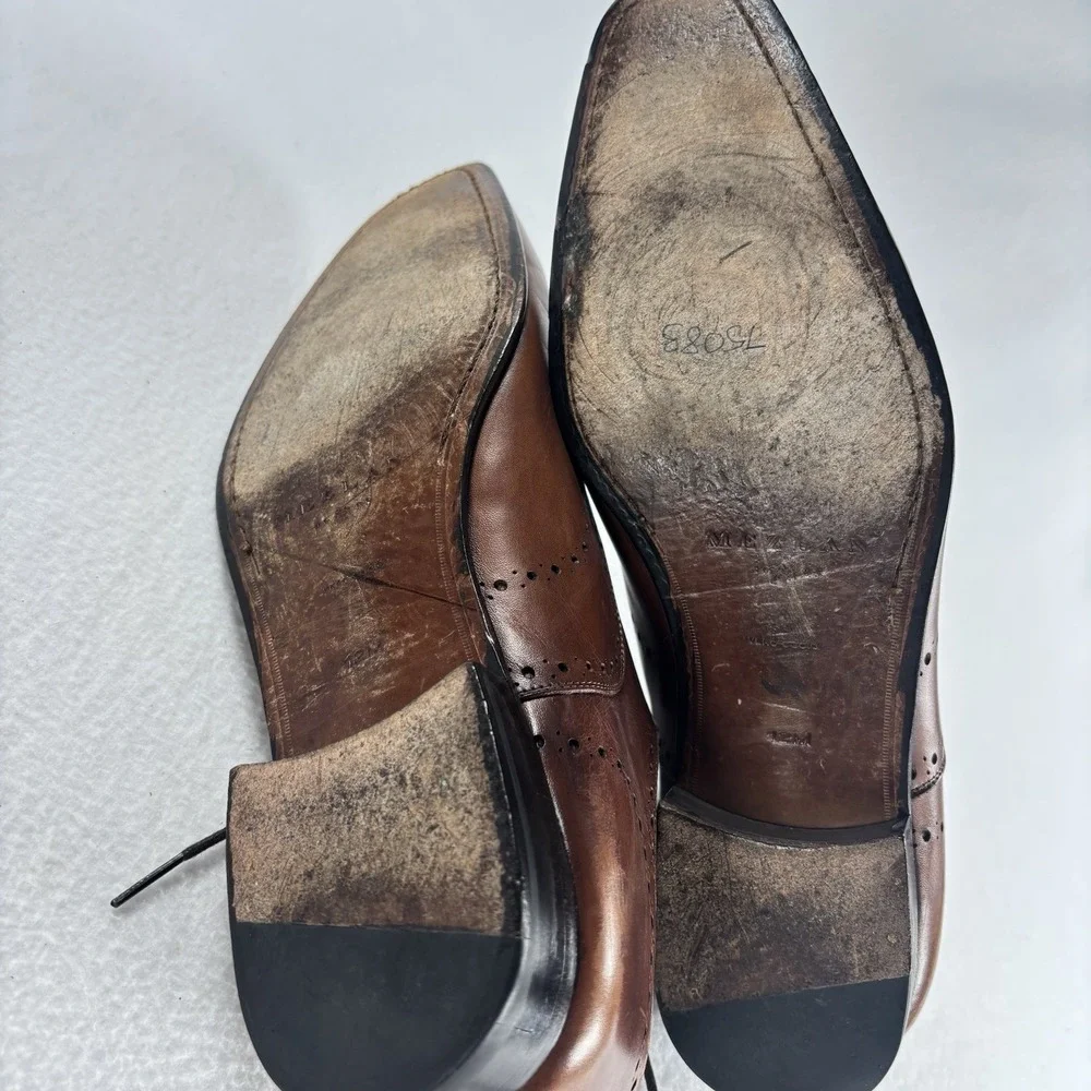 Mezlan Brown Leather Wingtip Oxford Men's Dress Shoes Sz 12 M Old Money Academia